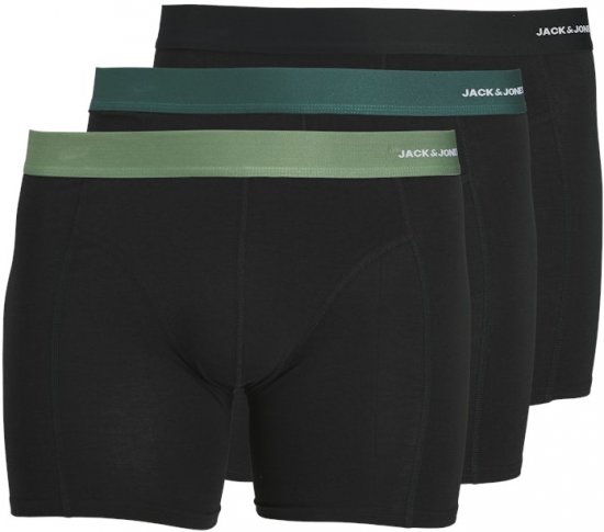 Jack & Jones Nick Bamboo Trunks 3-Pack Green/Black - Aluspesu ja ujumisriided - Aluspesu 2XL-8XL