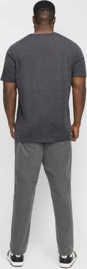 Jack & Jones ORGANIC T-Shirt Dark Grey Melange - T-särgid - Suured T-särgid 2XL – 14XL