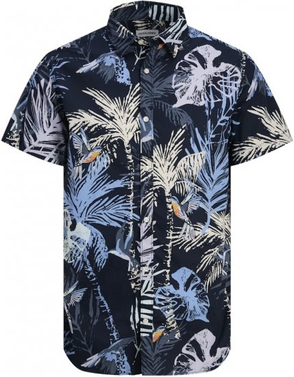 Jack & Jones Hawaii AOP Shirt Blue - Särgid - Meeste suured särgid 2XL – 8XL