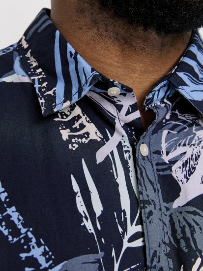 Jack & Jones Hawaii AOP Shirt Blue - Särgid - Meeste suured särgid 2XL – 8XL