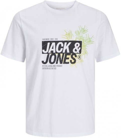  Jack & Jones Jaxon Crew Neck T-Shirt White - T-särgid - Suured T-särgid 2XL – 14XL