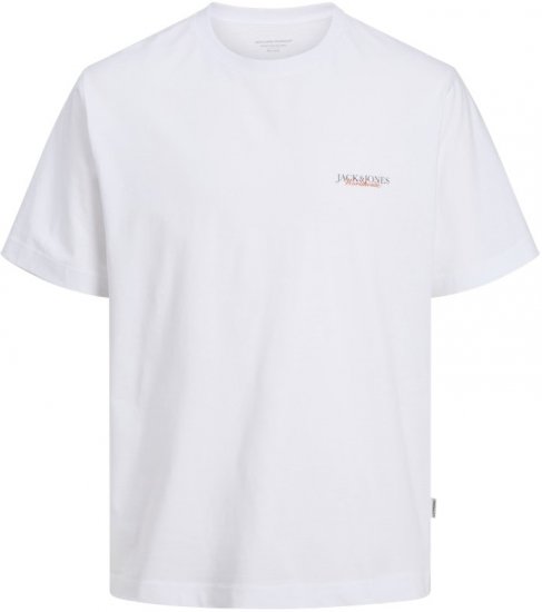 Jack & Jones Boston Photo Crew Neck T-Shirt Bright White - T-särgid - Suured T-särgid 2XL – 14XL