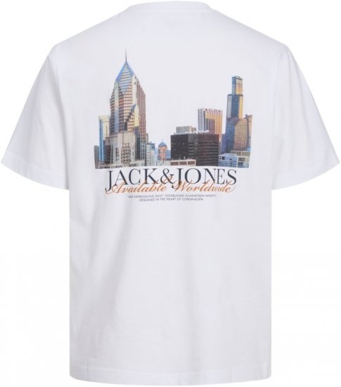 Jack & Jones Boston Photo Crew Neck T-Shirt Bright White - T-särgid - Suured T-särgid 2XL – 14XL