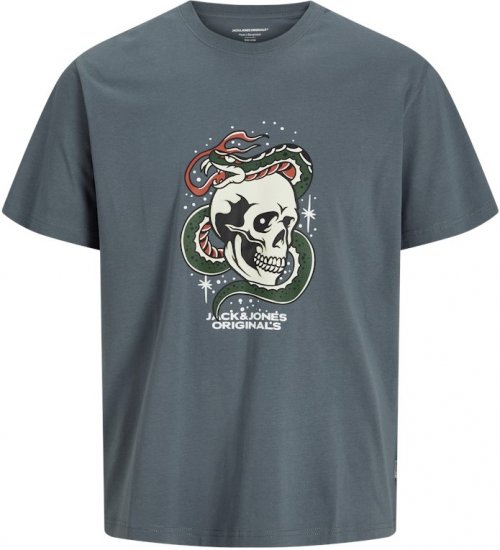 Jack & Jones Anatomy Skull Crew Neck T-Shirt Grey - T-särgid - Suured T-särgid 2XL – 14XL