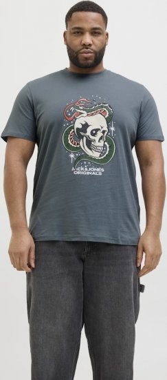 Jack & Jones Anatomy Skull Crew Neck T-Shirt Grey - T-särgid - Suured T-särgid 2XL – 14XL