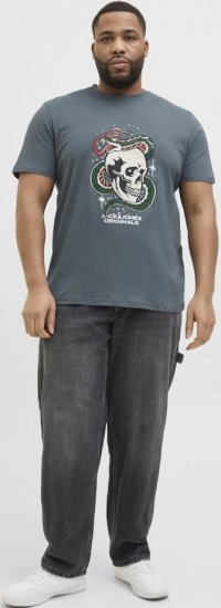 Jack & Jones Anatomy Skull Crew Neck T-Shirt Grey - T-särgid - Suured T-särgid 2XL – 14XL