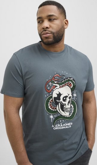 Jack & Jones Anatomy Skull Crew Neck T-Shirt Grey - T-särgid - Suured T-särgid 2XL – 14XL