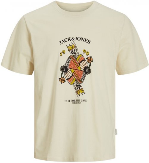 Jack & Jones Anatomy Skull Crew Neck T-Shirt Antique White - T-särgid - Suured T-särgid 2XL – 14XL