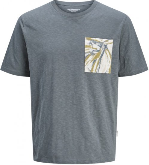 Jack & Jones Split Pocket Print T-Shirt Grey - T-särgid - Suured T-särgid 2XL – 14XL
