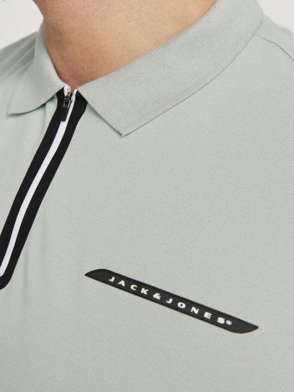 Jack & Jones Fusion Pique Zipper Polo Green/Blue - Polosärgid - Meeste suured polosärgid 2XL – 8XL