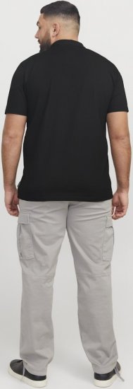 Jack & Jones Fusion Pique Zipper Polo Black - Polosärgid - Meeste suured polosärgid 2XL – 8XL