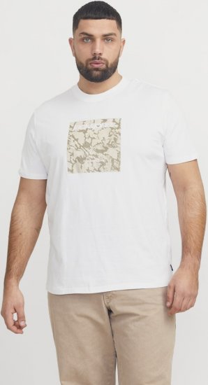 Jack & Jones Tarmac Camo Crew Neck T-Shirt Bright White - T-särgid - Suured T-särgid 2XL – 14XL