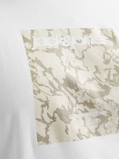 Jack & Jones Tarmac Camo Crew Neck T-Shirt Bright White - T-särgid - Suured T-särgid 2XL – 14XL