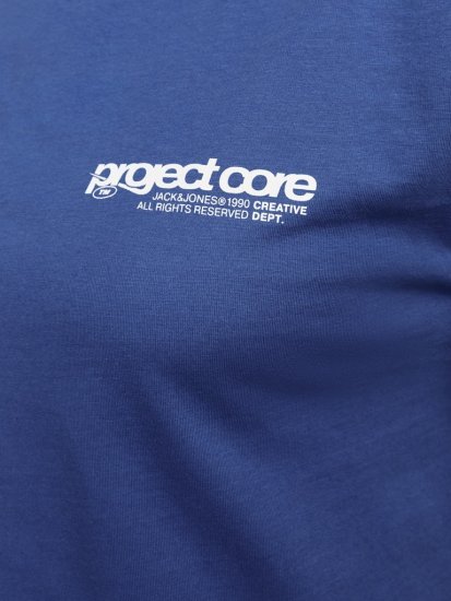 Jack & Jones Union Front & Back Print Crew Neck T-Shirt Beaucoup Blue - T-särgid - Suured T-särgid 2XL – 14XL