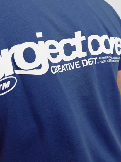 Jack & Jones Union Front & Back Print Crew Neck T-Shirt Beaucoup Blue - T-särgid - Suured T-särgid 2XL – 14XL