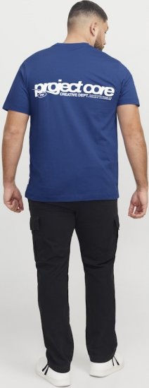 Jack & Jones Union Front & Back Print Crew Neck T-Shirt Beaucoup Blue - T-särgid - Suured T-särgid 2XL – 14XL