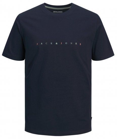 Jack & Jones JJFONT T-Shirt Navy - T-särgid - Suured T-särgid 2XL – 14XL