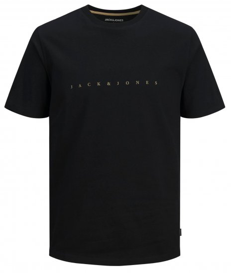 Jack & Jones JJFONT T-Shirt Black - T-särgid - Suured T-särgid 2XL – 14XL