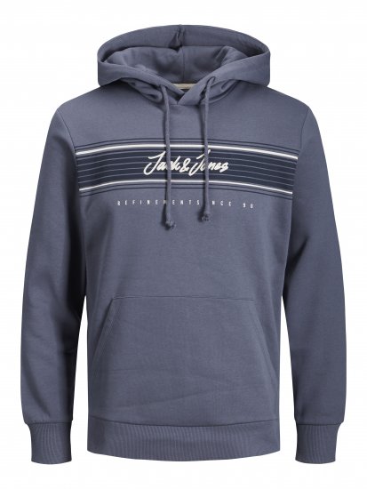 Jack & Jones JJLEO SWEAT Hoodie Gray - Sviitrid ja dressipluusid - Meeste suured kapuutsiga jakid suurustes 2XL – 14XL