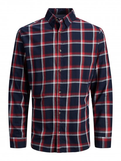 Jack & Jones JJPLAIN LOGAN Shirt Red - Särgid - Meeste suured särgid 2XL – 8XL