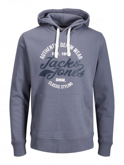 Jack & Jones JJBRAT SWEAT Hoodie Indigo - Sviitrid ja dressipluusid - Meeste suured kapuutsiga jakid suurustes 2XL – 14XL