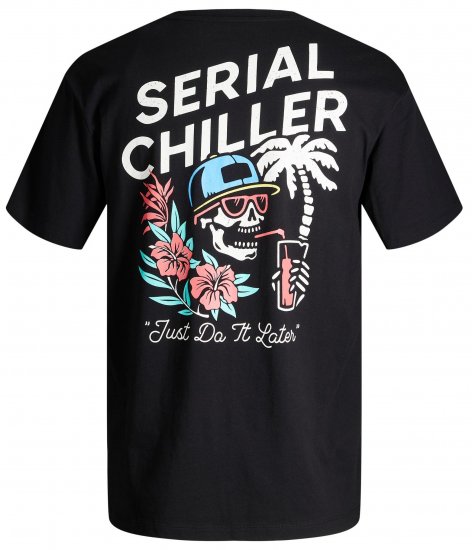Jack & Jones JJCHILLER With Back Print Black - T-särgid - Suured T-särgid 2XL – 14XL
