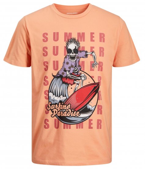 Jack & Jones JJEUSTACE T-Shirt Orange - T-särgid - Suured T-särgid 2XL – 14XL
