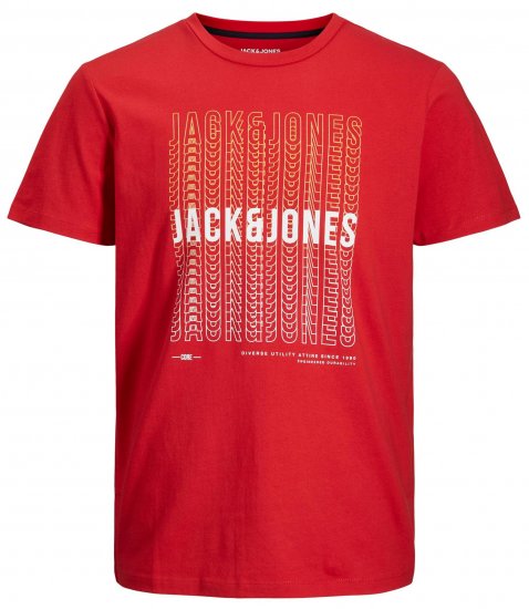 Jack & Jones JJCYBER T-Shirt Red - T-särgid - Suured T-särgid 2XL – 8XL