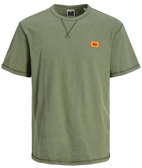 Jack & Jones JCOCLASSIC WAFFLE BADGE TEE Green - T-särgid - Suured T-särgid 2XL – 14XL