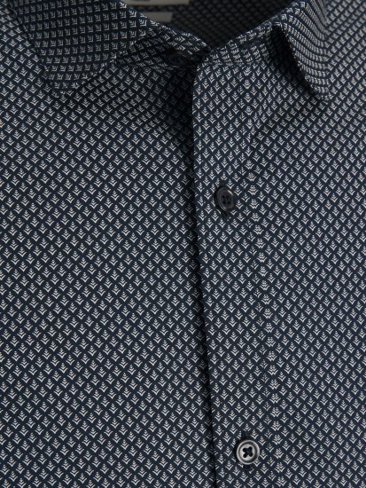 Jack & Jones JPRBLACARDIFF Print LS Shirt Navy - Särgid - Meeste suured särgid 2XL – 8XL