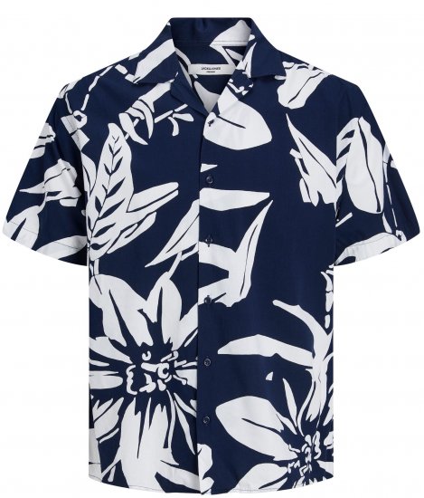 Jack & Jones JPRBLATROPIC Resort Shirt Navy - Särgid - Meeste suured särgid 2XL – 8XL