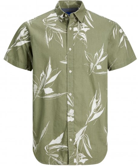 Jack & Jones JORCRAYON AOP Shirt Green - Särgid - Meeste suured särgid 2XL – 8XL