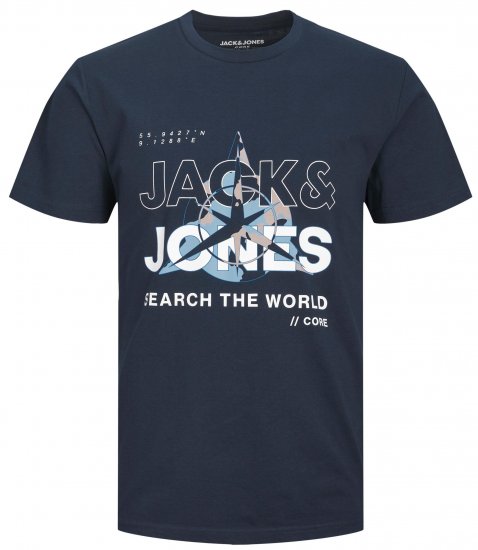 Jack & Jones JCOHUNT T-Shirt Navy Blazer - T-särgid - Suured T-särgid 2XL – 14XL