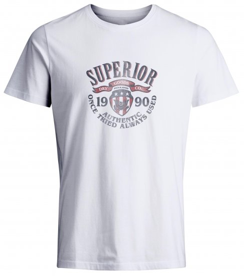 Jack & Jones JPRBLU Vintage T-shirt White - T-särgid - Suured T-särgid 2XL – 14XL