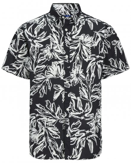 Jack & Jones JORLAFAYETTE AOP Short Sleeve Shirt Black - Särgid - Meeste suured särgid 2XL – 8XL