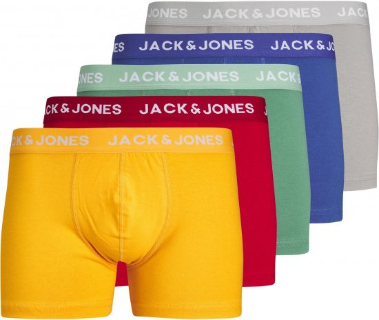 Jack & Jones JACLARRY SOLID TRUNKS 5 PACK Tango Red - Aluspesu ja ujumisriided - Aluspesu 2XL-8XL