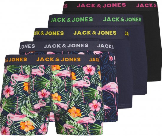 Jack & Jones JACPINK FLAMINGO TRUNKS 5 PACK Navy Blazer - Aluspesu ja ujumisriided - Aluspesu 2XL-8XL