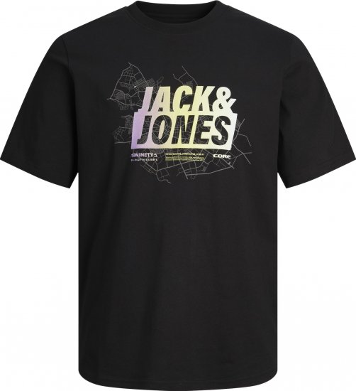 Jack & Jones JCOMAP SUMMER LOGO Black - T-särgid - Suured T-särgid 2XL – 14XL