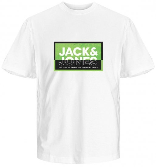 Jack & Jones JCOLOGAN SUMMER PRINT T-Shirt White - T-särgid - Suured T-särgid 2XL – 14XL