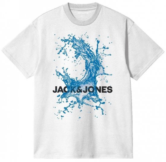 Jack & Jones JCOOCEAN SPLASH T-Shirt White - T-särgid - Suured T-särgid 2XL – 14XL