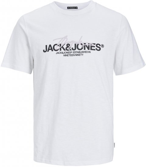 Jack & Jones JORARUBA BRANDING TEE SS CREW NECK Bright White - T-särgid - Suured T-särgid 2XL – 14XL