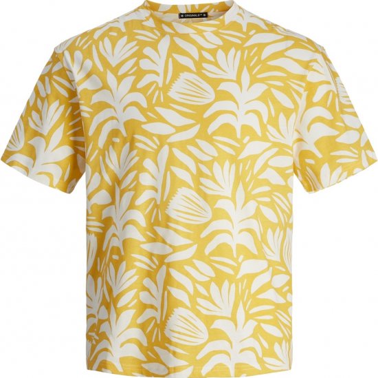 Jack & Jones JORMARBELLA T-Shirt Cloud Dancer/Yellow - T-särgid - Suured T-särgid 2XL – 14XL