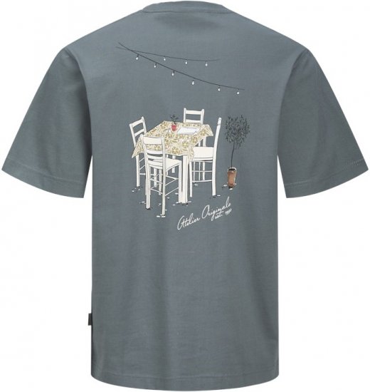 Jack & Jones Lington Back And Front Print Crew Neck T-Shirt Grey - T-särgid - Suured T-särgid 2XL – 14XL