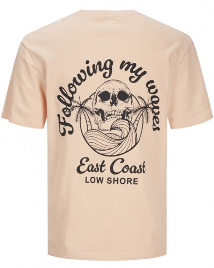 Jack & Jones Zekiel Crew Neck T-Shirt Peach Parfait - T-särgid - Suured T-särgid 2XL – 14XL