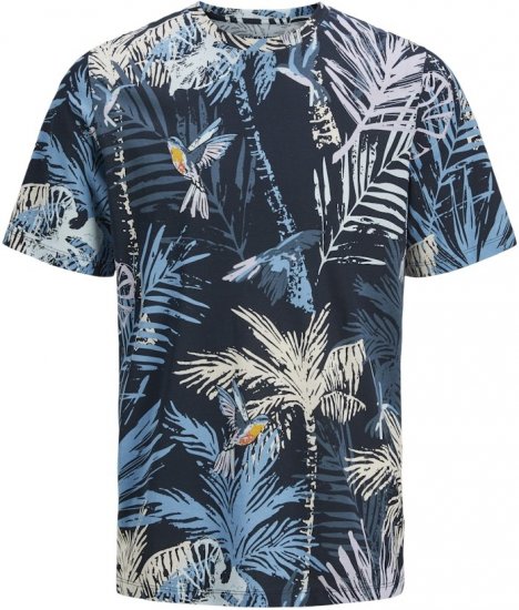 Jack & Jones Hawaii AOP Crew Neck T-Shirt Blue - T-särgid - Suured T-särgid 2XL – 14XL