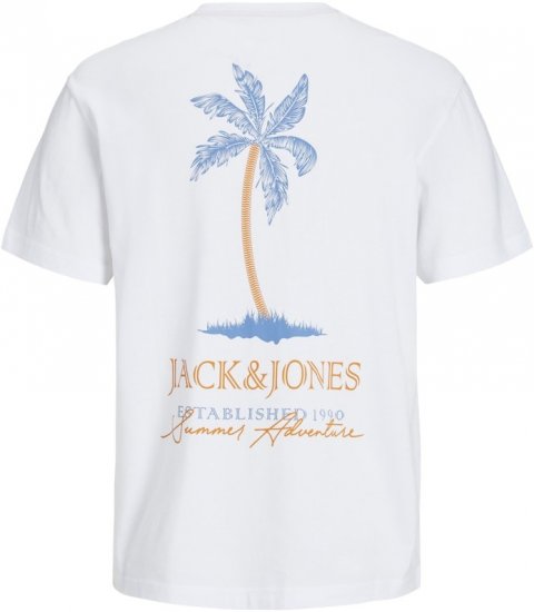 Jack & Jones Summer Vibes Crew Neck T-Shirt White - T-särgid - Suured T-särgid 2XL – 14XL