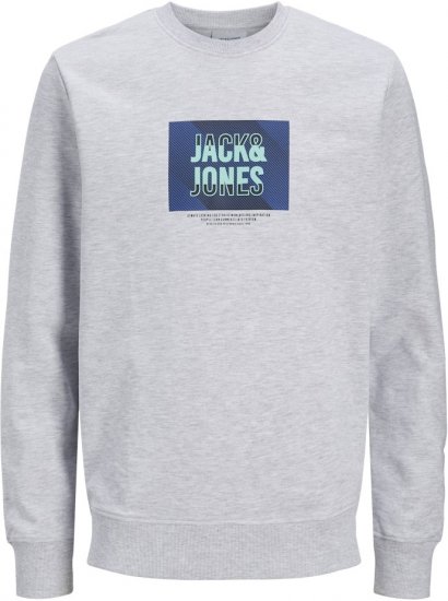 Jack & Jones HUDSON Sweatshirt White Melange - Sviitrid ja dressipluusid - Meeste suured kapuutsiga jakid suurustes 2XL – 14XL