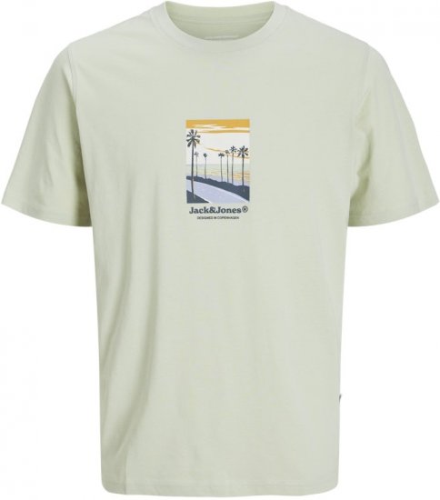 Jack & Jones Split Front Graphic Crew Neck T-Shirt Green - T-särgid - Suured T-särgid 2XL – 14XL