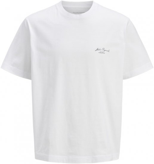 Jack & Jones Lington Back And Front Print Crew Neck T-Shirt Bright White - T-särgid - Suured T-särgid 2XL – 14XL