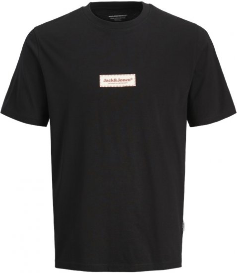 Jack & Jones Split Fakestitch Branding T-Shirt Black - T-särgid - Suured T-särgid 2XL – 14XL
